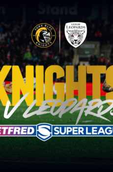 York Knights vs Leigh Leopards – 2 adult tickets plus up to 3 under‑16s for £25.